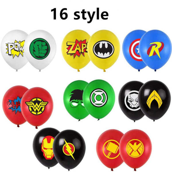 32 stk. til superheltefestartikler superhelteballoner 12 tommer