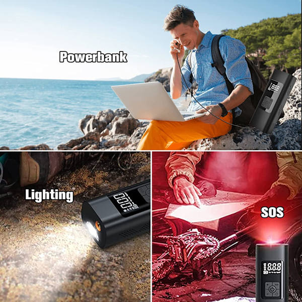 (Musta 1 kpl) 6000mAh minikokoinen sähköinen ilmapumppu, langaton malli, 150