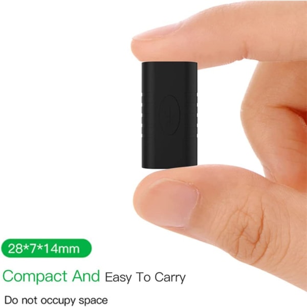 2 stk USB C-kobling, Type C hunn til hunn adapter, USB-C USB 3