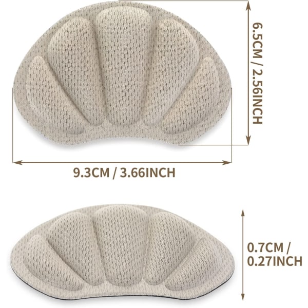 Set med 2 par hälkuddar, självhäftande skydd för höga klackar, halkfria, lämpliga för män och kvinnor, tjocka sulor.