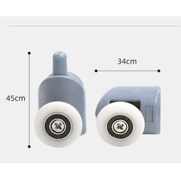 Glat Sæt af 8 Brusedørsruller (23 mm) Grå