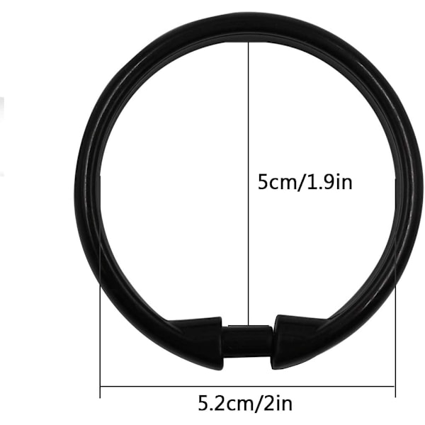 12-pack plast duschdraperikrokar O-formade ringar krok glid