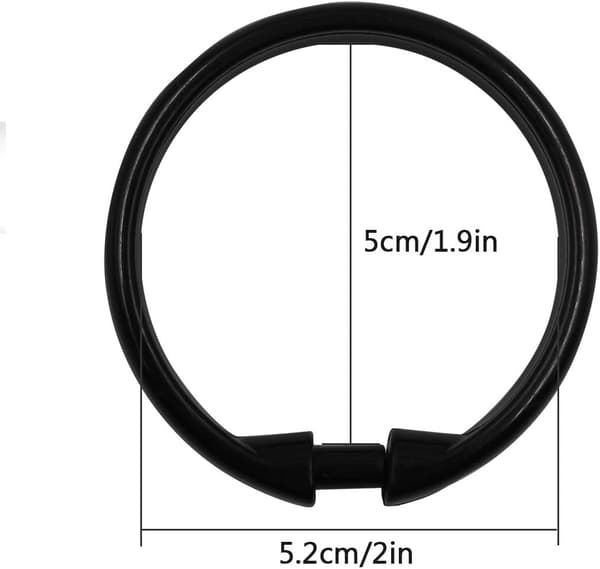 12-pakning - Dusjgardinkroker i plast O-formede ringer Glide