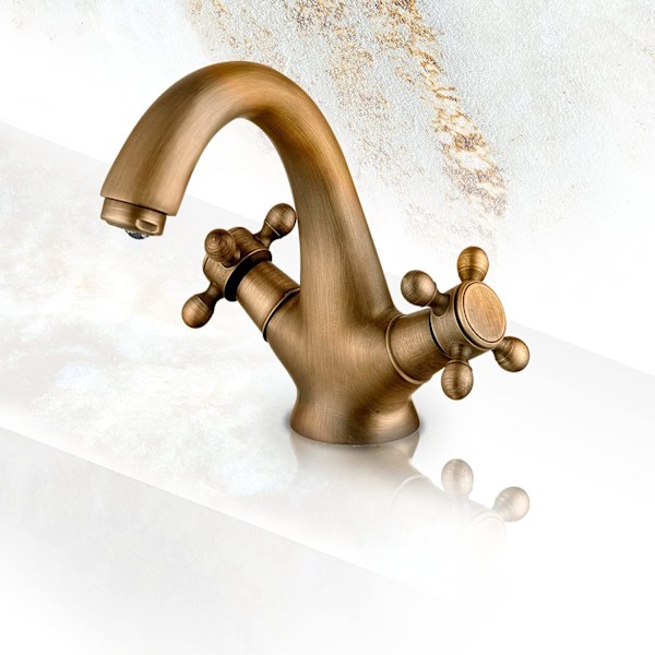 Bronse servantkran for bad, Antik servantkran, Badkran, Håndvask, Varmt