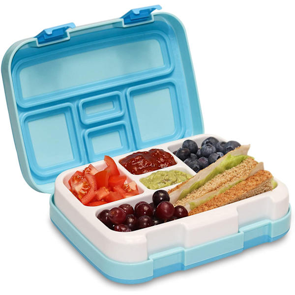 Bento madkasse med 5 rum, børn og småbørn BPA-fri Pla