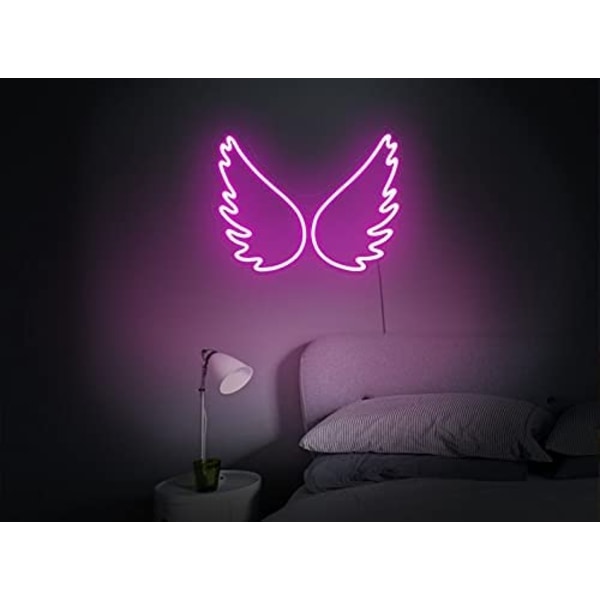 Neonlysskilt Rosa Farge LED Angel Wing USB Operated Night Lig