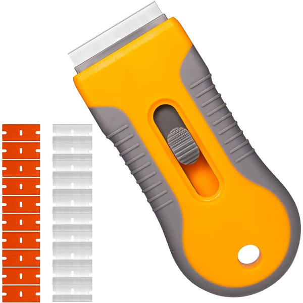 Razor Scraper Kit, 1 infällbar rakhyvelskrapa med 10 plast B