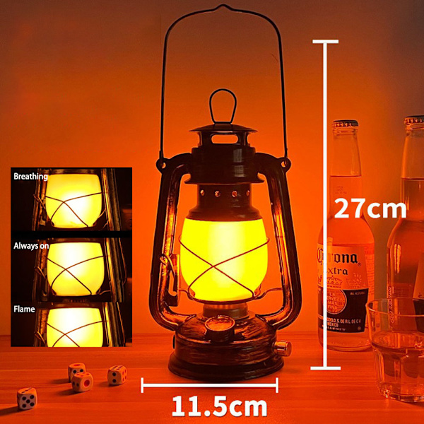 2 pak Vintage Have Lantern, udendørs LED Lantern Flame light three modes
