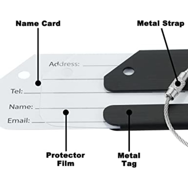 Bagasjemerker og bagasjemerker Rustfritt stål aluminium