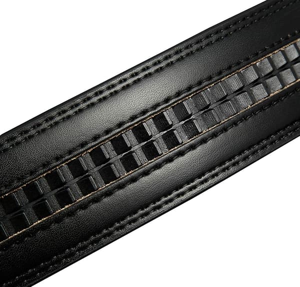 Herr Automatisk Spänne Bälte Äkta Läder Bälte Svart (B)3.5cm*(L