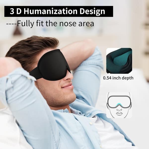 3D stereoskopisk sovemaske med justerbare stropper