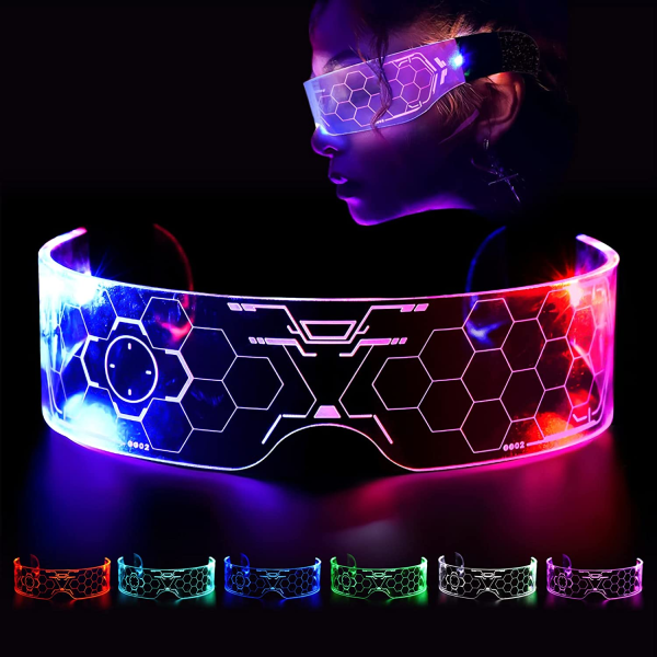 Light Up-briller, LED Light Up-briller, Cyberpunk LED-briller, F