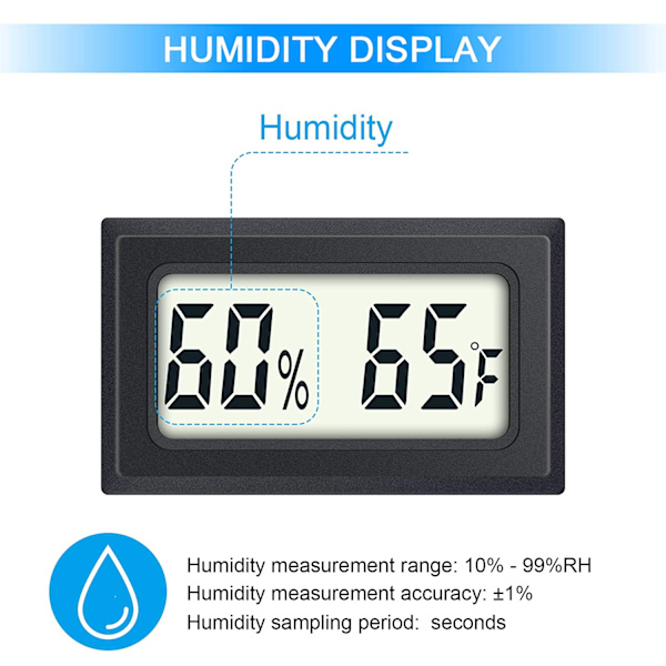 4-pack Reptile Termometer Mini Digital Fuktighet Temperatur
