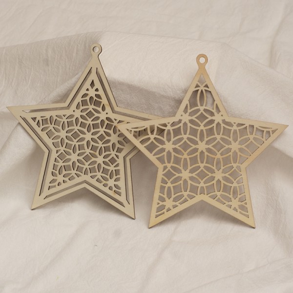9 stykker træ vedhæng Ornamenter Hul dekoration Ramadan Kare