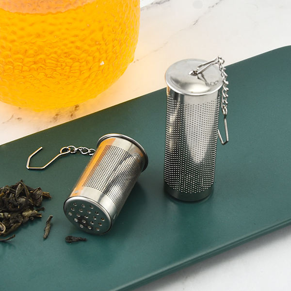 Teinfuser sylinder, rustfritt stål, sølv, 2,3x 2,3 x 6,5 cm