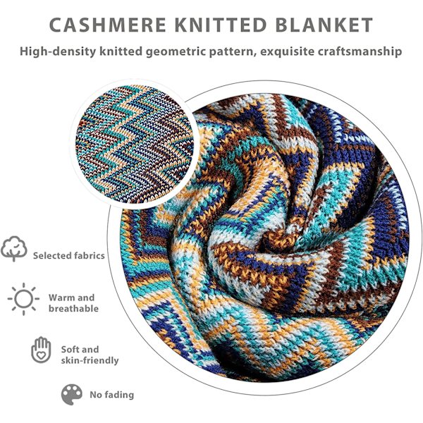 Stickad filt Tassel Throw Blankets Färg Houndstooth Bohe