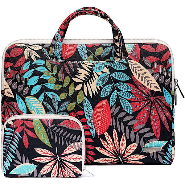 Svart 156\" Canvas Laptopväska med Handtag och Sidoficka för Mac