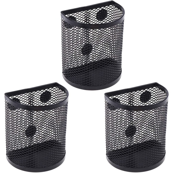 3 Pcs Magnetic Mesh Organizers, Pen Holder Storage Baskets for St