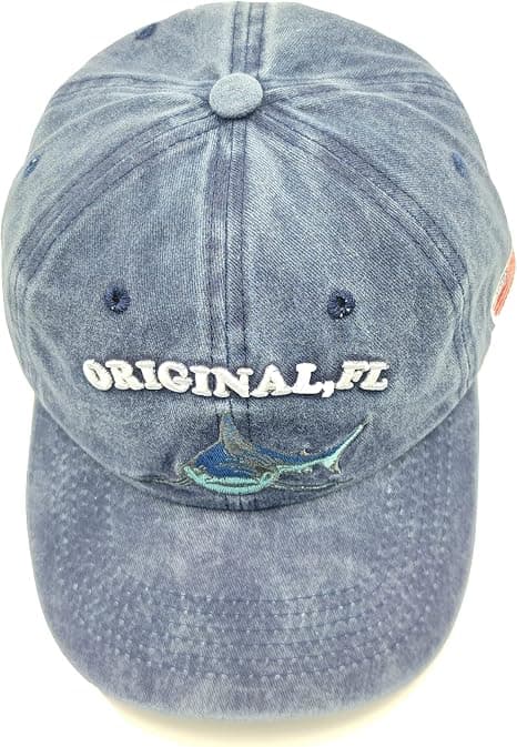 Shark brodert bomullsbaseballcaps vasket slitt pappahatt