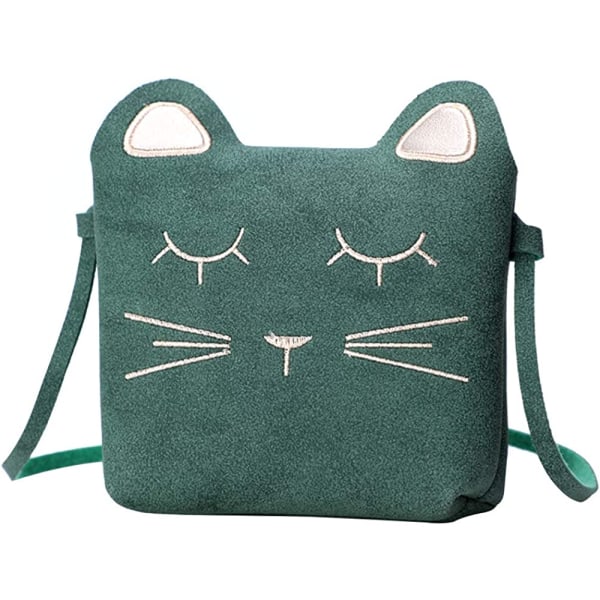 Cat Little Girls Skuldertaske (grøn), Cute Cat Ears Messenger B