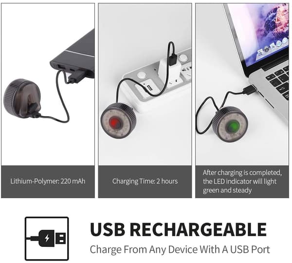 Sykkellys USB-oppladbare sykkellys - Bakre sykkellys