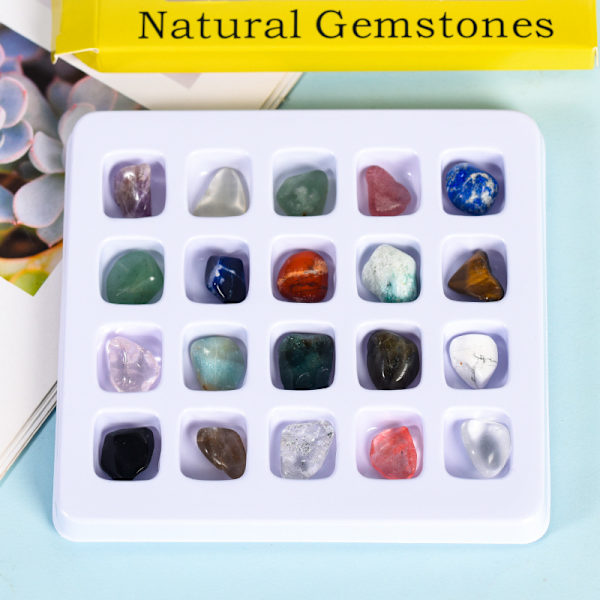 20 st Healing Crystal Naturliga Ädelstenar Reiki Chakra Stenkollektion Aktivitetskit Mineral Ädelstenar Set, Mini Bohemian T