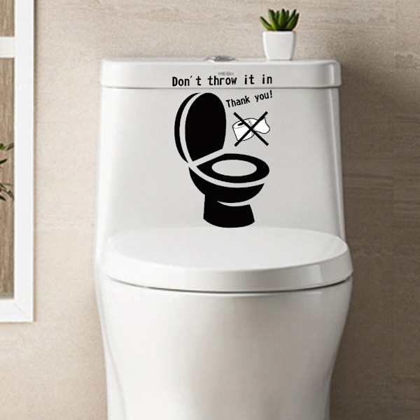 Frostet PVC selvklæbende, sjovt vægklistermærke til toilet, badeværelse