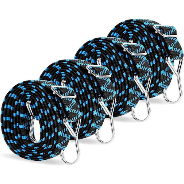 Platt elastiska spännare med krokar 2M, justerbar elastisk bungee