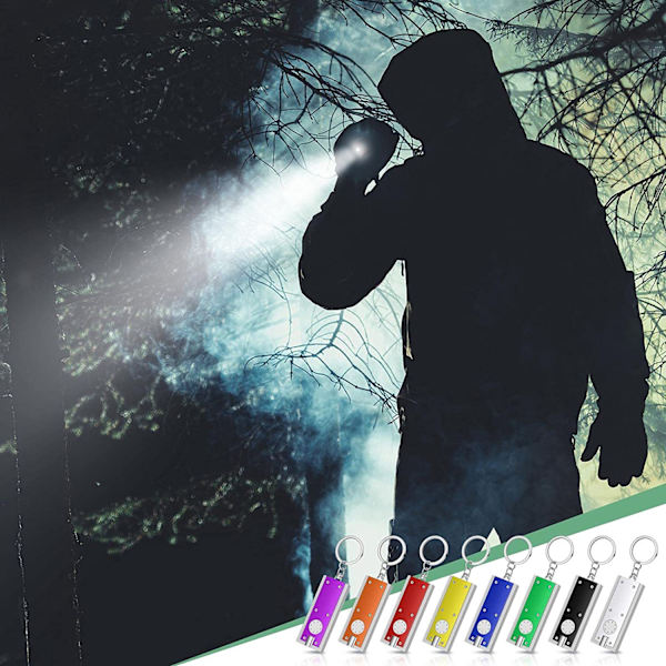 4 stk. (hvid, sort, rød, lilla) Mini LED nøglering bærbar