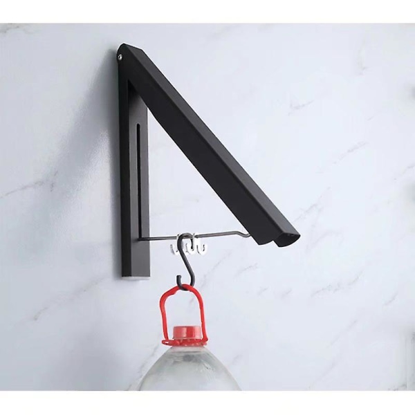 1Pack Retractable Wardrobe Bar - Wall-mounted Clothes Rack - Black