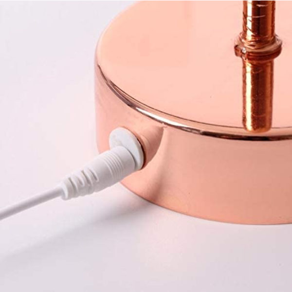 Strudsefjer Bordlampe Smedejerns Natlampe LED Kobber W