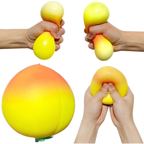 Fluffig stressboll persika klämboll (gul), rolig degboll se