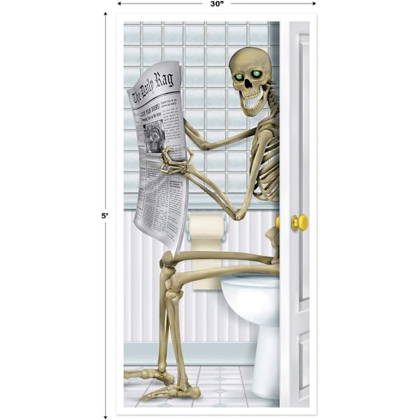 Skelet Restroom Dør Cover Fest Tilbehør (1 stk) (1/Pkg)