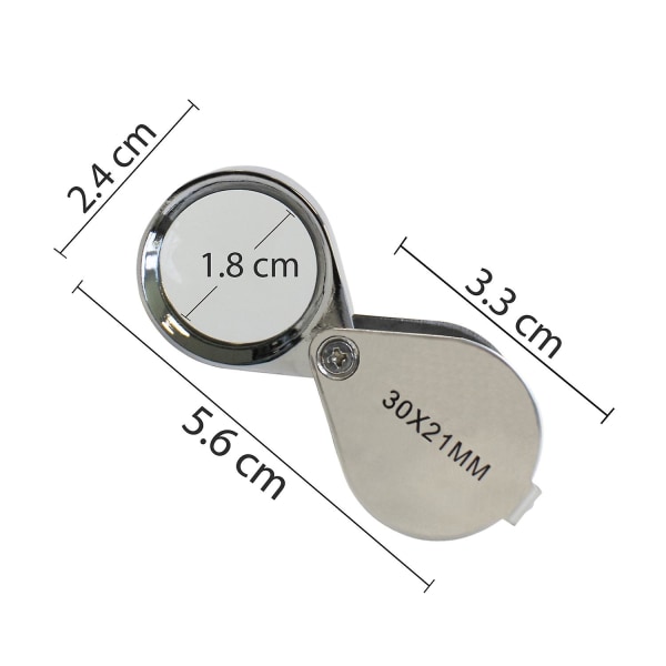 Juveler Loupe 30 x 21mm Glas Smykker Lup Øje Linse