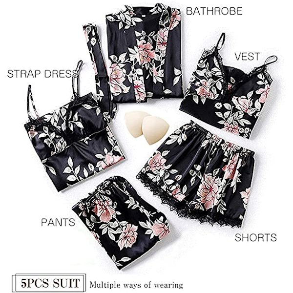 Dam silke pyjamas set pyjamas flickor dam pyjamas satin pyjamas