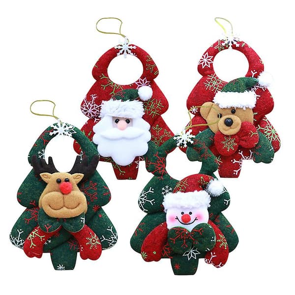 4 st julgransprydnader tomte snögubbe älg fest jul T