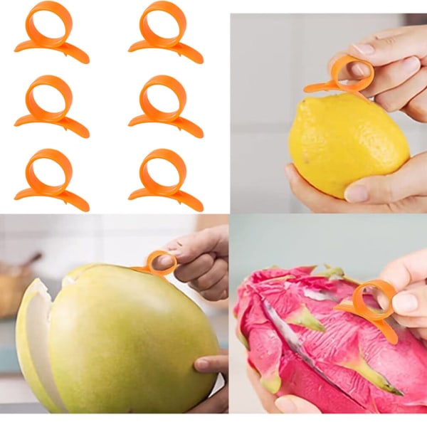 6 stykker Citrus Zester Skræller, Appelsinskræller Citrus Remover Plas