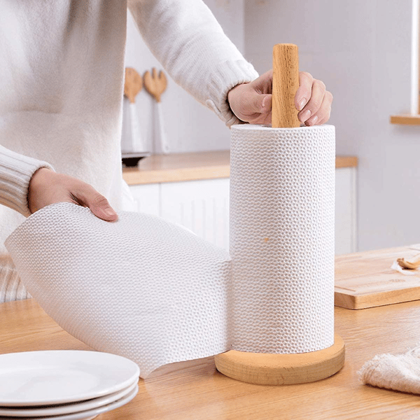 Kökpappershållare, Bambu Rullhållare Med Halkskydd, Rund