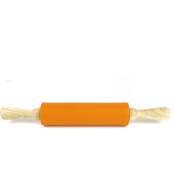 Kavel Orange Färg Non-Stick Silikon Yta Trä