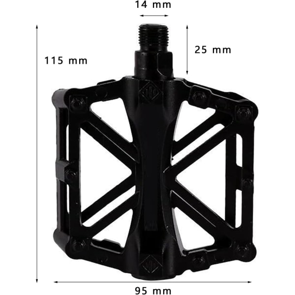 1 par ultralette legerings MTB, landeveissykkel og BMX sykkelpedaler - sklisikre