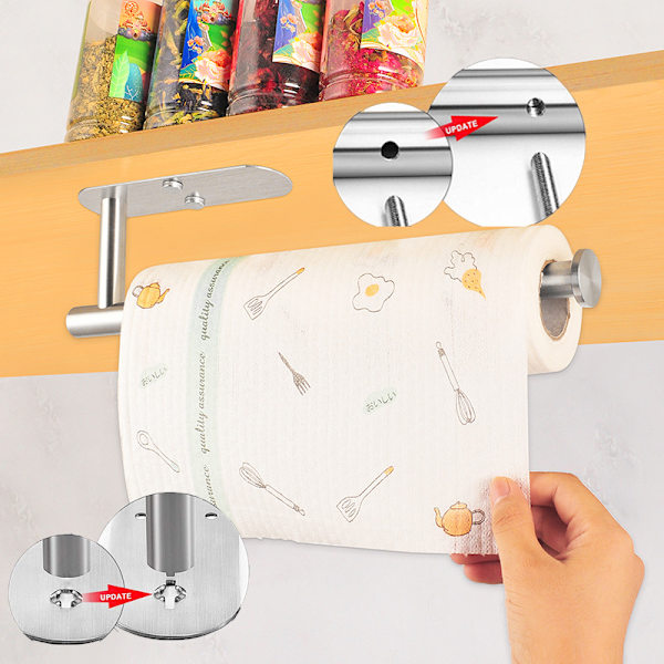 1 stk. fritstående toiletpapirholder i rustfrit stål, ideel til