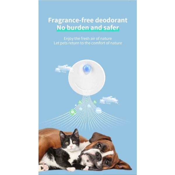 Deodoriseringsmiddel for kattesand, USB-drevet kjæledyrluktfjerner,
