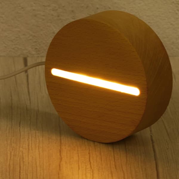 Trä LED-ljusbasstativ, runt trä 3,94\" Dia varmvit L