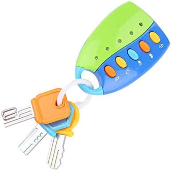 Bilnøgle pædagogisk legetøj med lyd og lys til baby og barn (