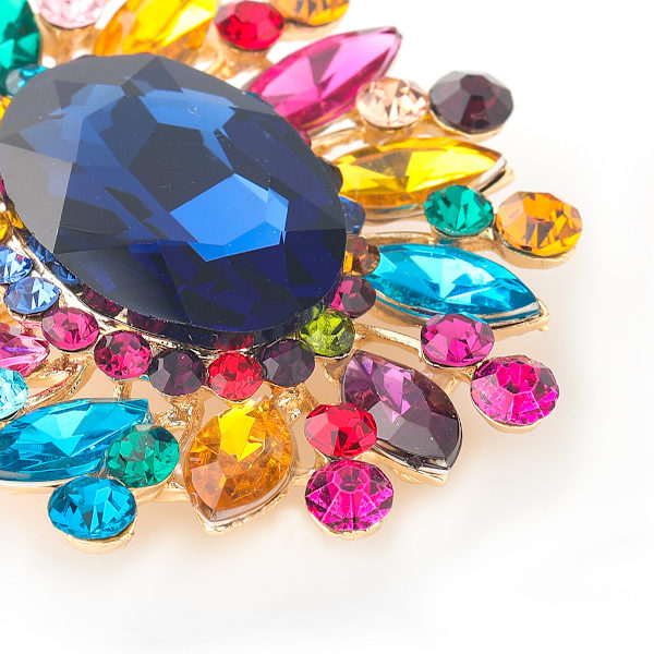 Blomster Rhinestone Statement Brosche Pin Broach Antik Multic