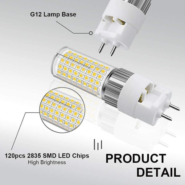 G12 led-maissivalo cover (12W 100-277V-lämmin valkoinen 3000K)