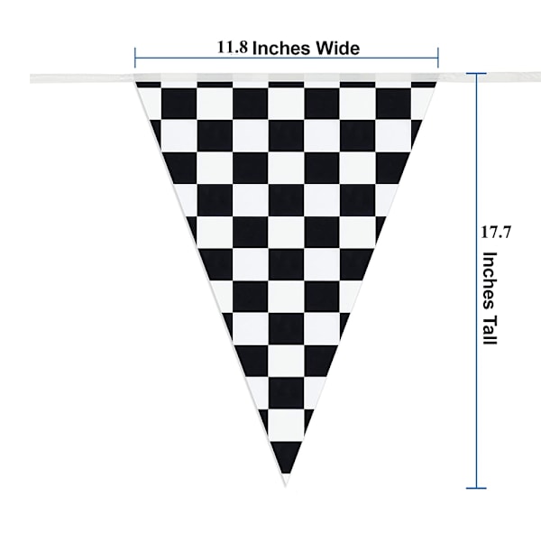 Svart-hvite rutete flagg 196' FT Vimpel Racing Banner - N