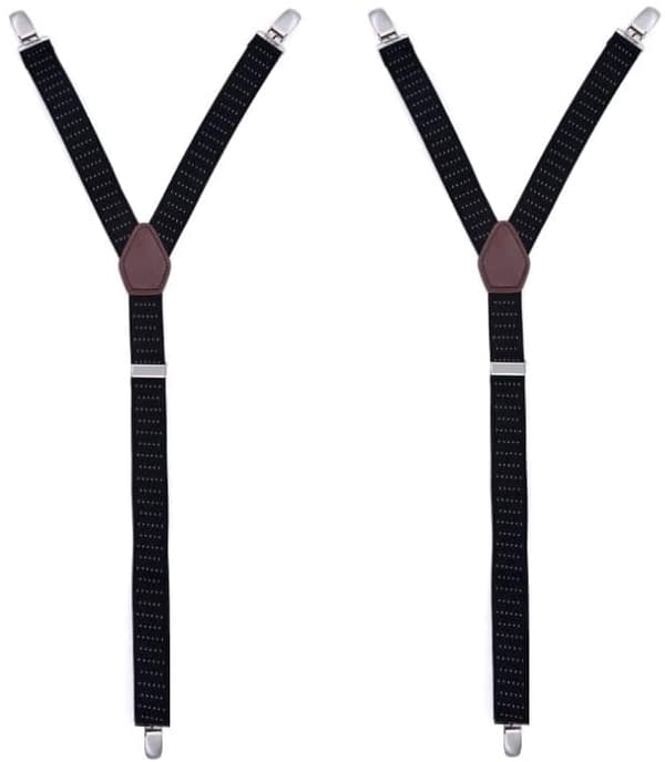 Sorte Herre Justerbare Elastiske Suspender Stropper Militær Stil N