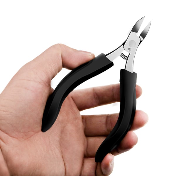 En svart negleklipper for sterke tånegler, 140 mm × 75 mm negleklips