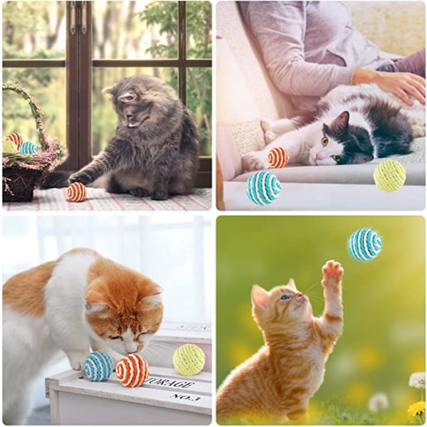 4 pakke katteballer (blå, rosa, oransje, grønn), interaktiv katt til 4c9a |  Fyndiq